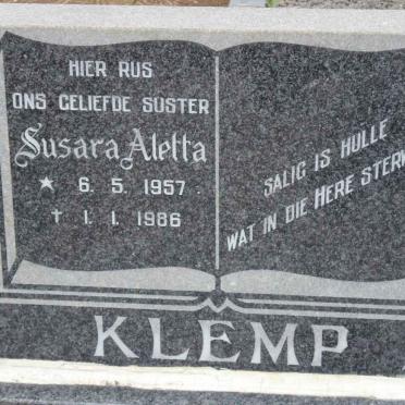 KLEMP Susara Aletta 1957-1986