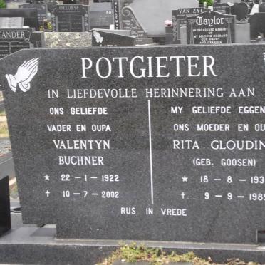POTGIETER Valentyn Buchner 1922-2002 &amp; Rita Gloudina GOOSEN 1931-1985