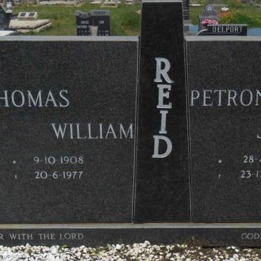 REID Thomas William 1908-1977 &amp; Petronella Jacoba 1911-1980