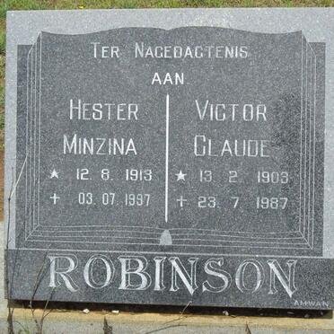 ROBINSON Victor Claude 1903-1987 &amp; Hester Minzina 1913-1997