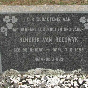 REEUWYK Hendrik, van 1896-1958