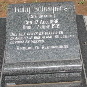 SCHEEPERS Baby nee CRAUSE 1896-1995