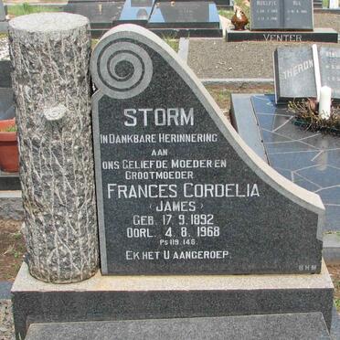 STORM Frances Cordelia nee JAMES 1892-1968