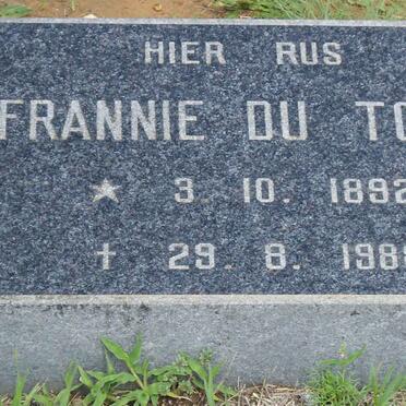 TOIT Frannie, du 1892-1988