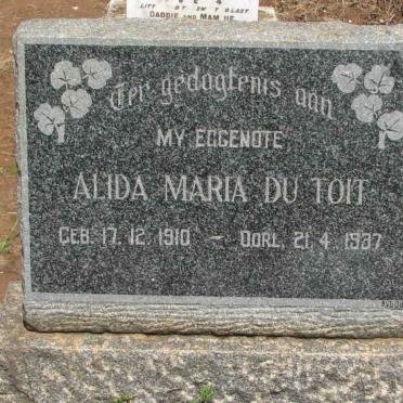 TOIT Alida Maria, du 1910-1937