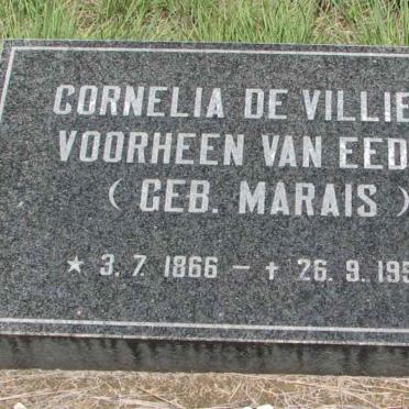 VILLIERS Cornelia, de previously VAN EEDEN nee MARAIS 1866-1950