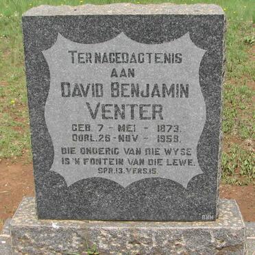 VENTER David Benjamin 1873-1959