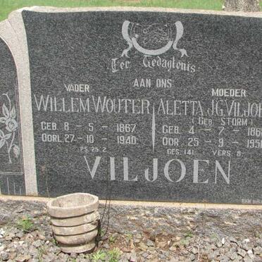 VILJOEN Willem Wouter 1867-1940 &amp; Aletta J.G. STORM 1868-1958