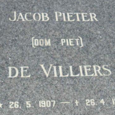 VILLIERS Jacob Pieter, de 1907-1985