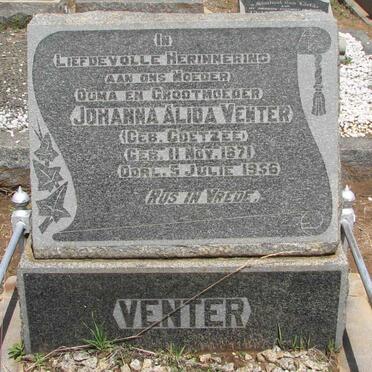 VENTER Johanna Alida nee COETZEE 1871-1956