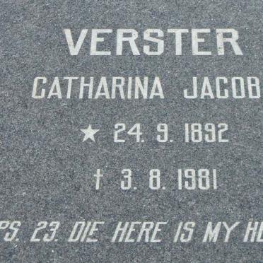 VERSTER Catharina Jacoba 1892-1981