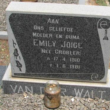 WALT Emily Joige, van der nee GROBLER 1910-1981
