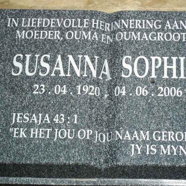 ? Susanna Sophia 1920-2006