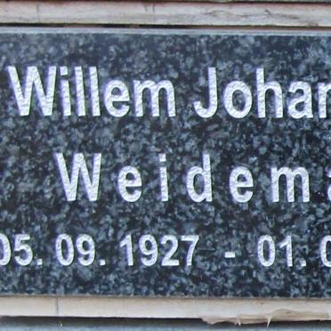 WEIDEMAN Willem Johannes 1927-2017