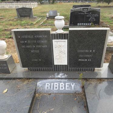 BIBBEY Arthur 1910-1977 & Christina M.W. RAUTENBACH 1914-2002 