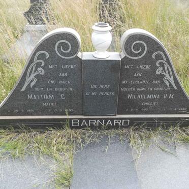 BARNARD Mattiam C. 1901-1993 &amp; Wilhelmina H.M. 1902-19?6