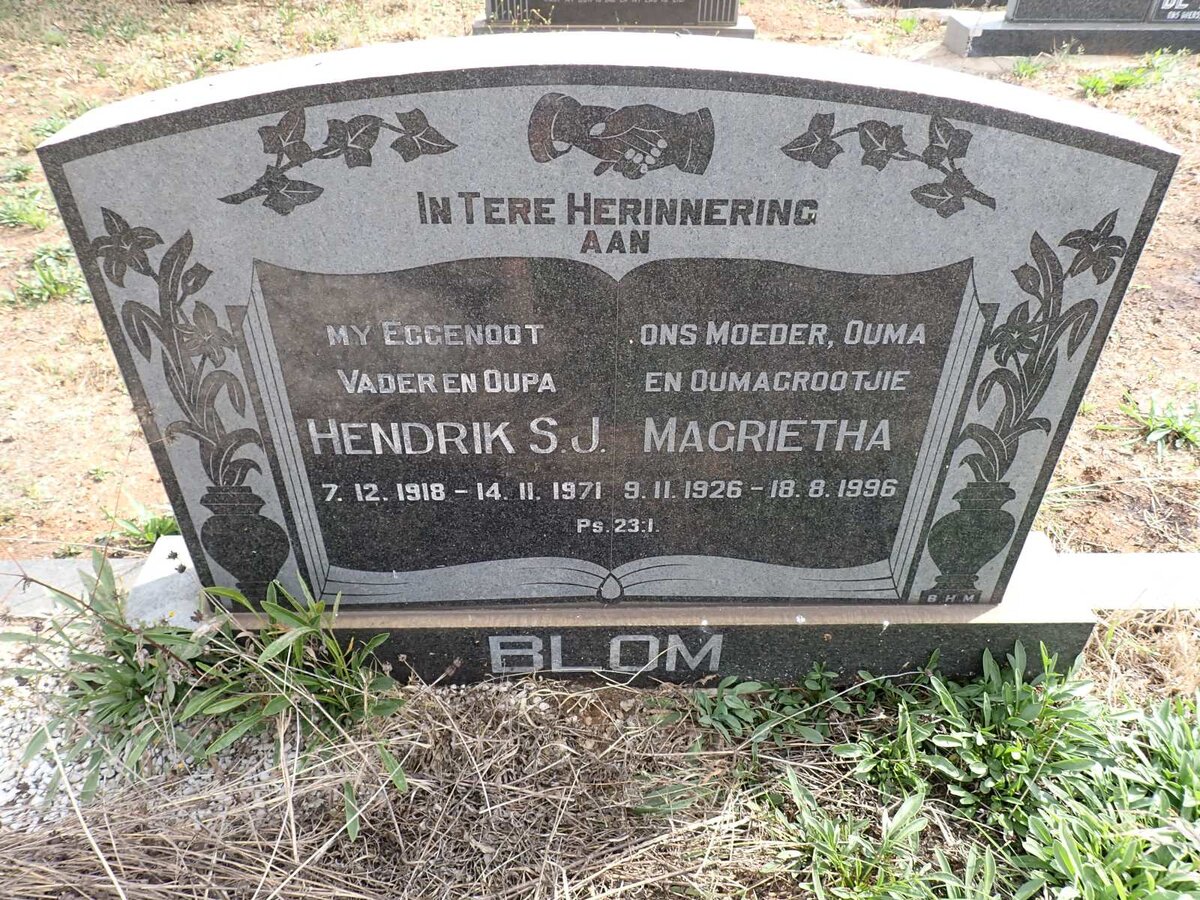 BLOM Hendrik S.J. 1918-1971 & Magrietha 1926-1996