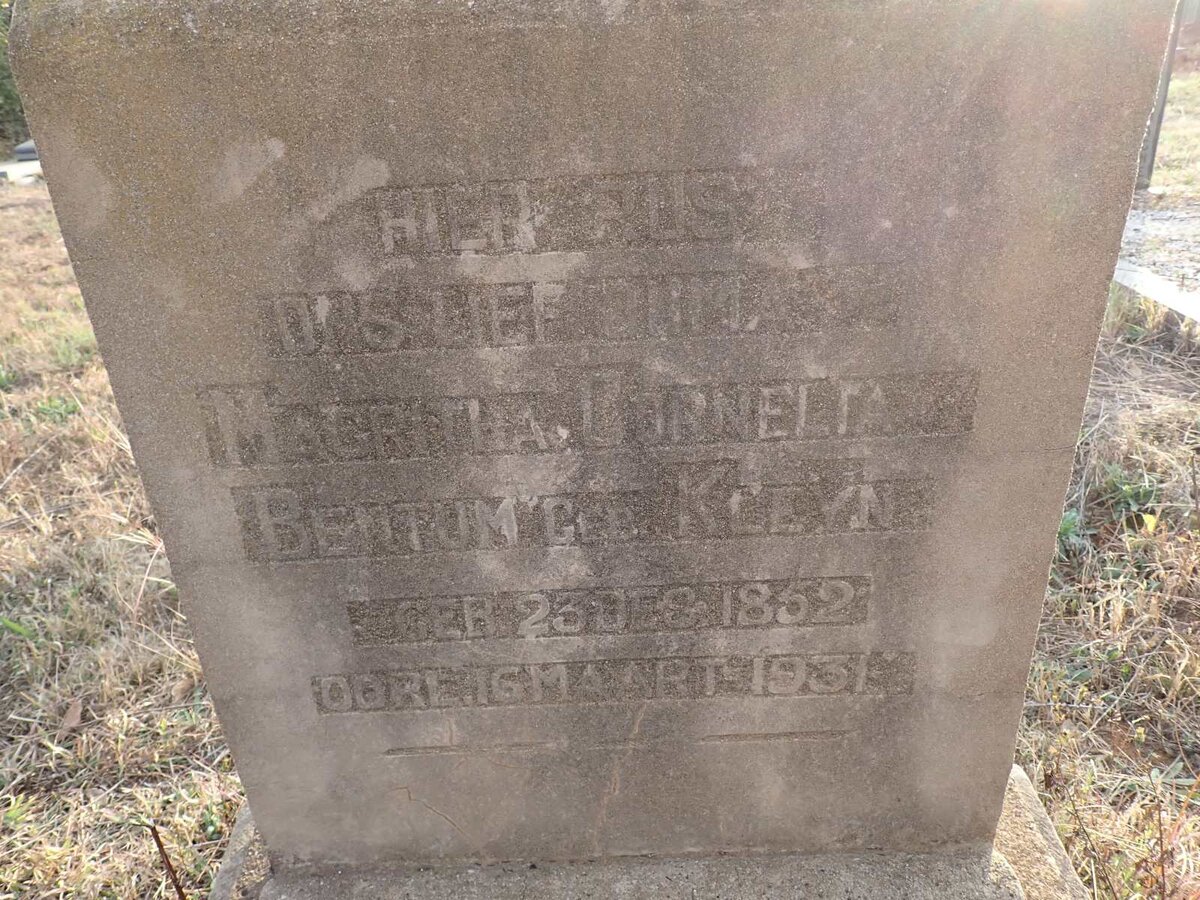 BENTUM Magritha Cornelta nee KLEYN 1852-1931