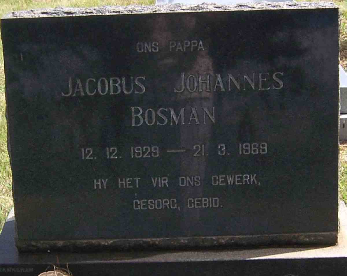 BOSMAN Jacobus Johannes 1929-1969