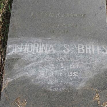 BRITS Hendrina S. nee BEKKER 1931-1982
