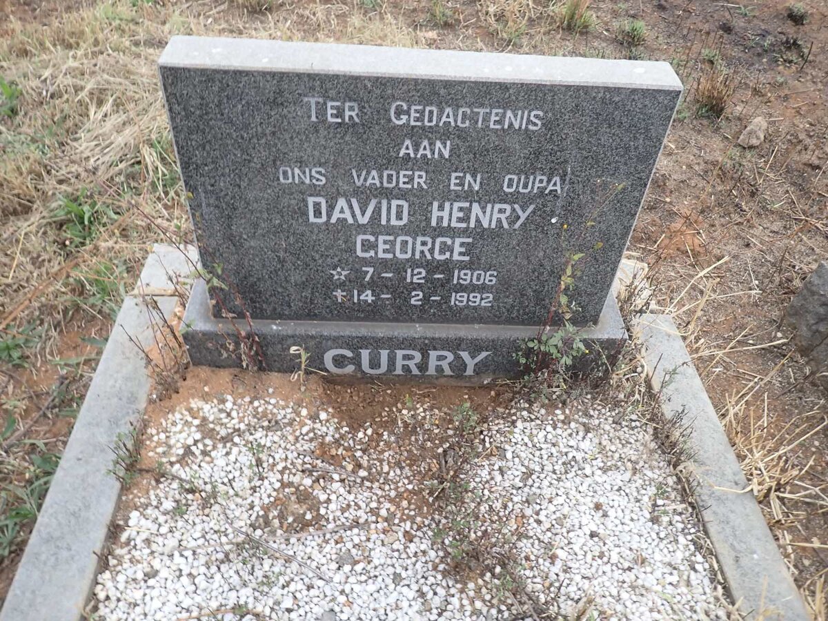 CURRY David Henry George 1906-1992