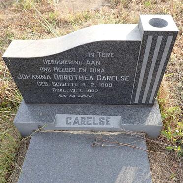CARELSE Johanna Dorothea nee SCHUTTE 1903-1987
