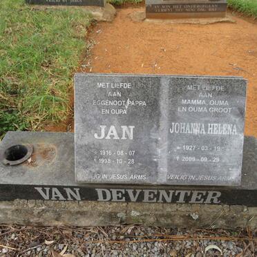 DEVENTER Jan, van 1916-1998 & Johanna Helena 1927-2009