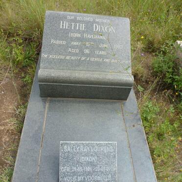 DIXON Hettie nee HAVEMANN -1983 :: LOURENS Sally Ray nee DIXON 1921-200?