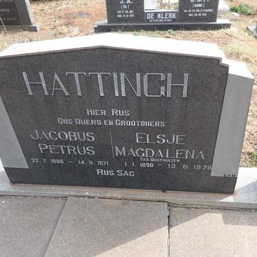 HATTINGH Jacobus Petrus 1886-1971 & Elsje Magdalena OOSTHUIZEN 1890-1976