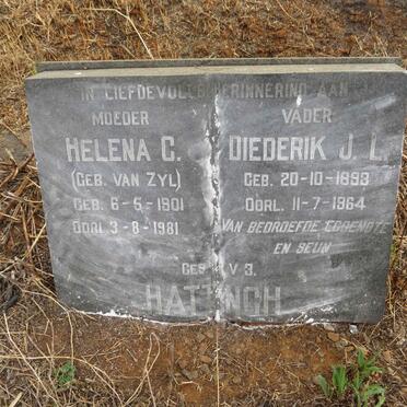 HATTINGH Diederik J.L. 1893-1964 & Helena C. VAN ZYL 1901-1981