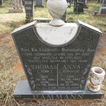 HAMMANN Thomas 1941-2000 & Anna 1943-1996