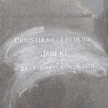 JANEKE Christiaan Frederik 1904-1978