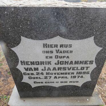 JAARSVELDT Hendrik Johannes, van 1896-1974