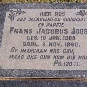JOOSTE Frans Jacobus 1905-1940