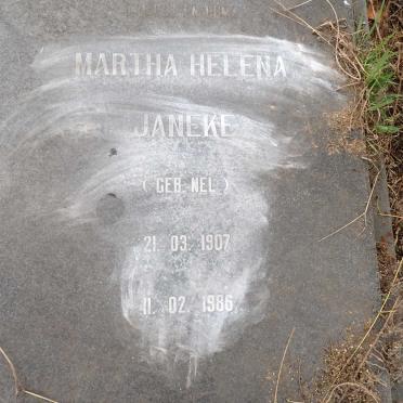 JANEKE Martha Helena nee NEL 1907-1986