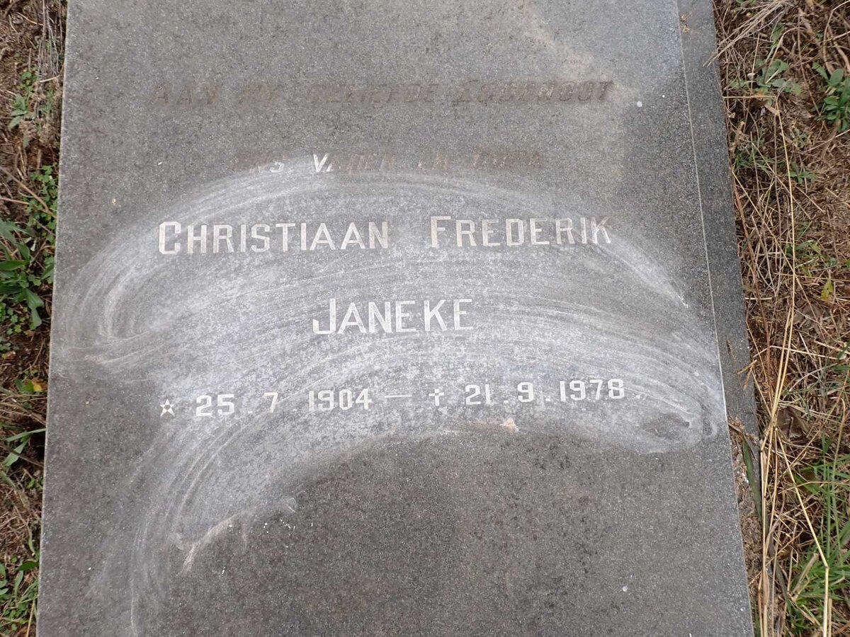 JANEKE Christiaan Frederik 1904-1978