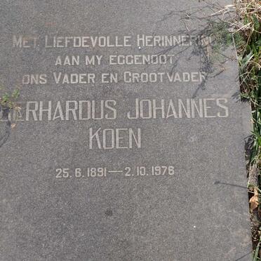 KOEN Gerhardus Johannes 1891-1976