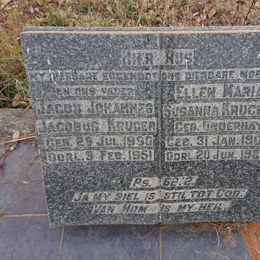 KRUGER Jacob Johannes Jacobus 1890-1951 & Elen Maria Susanna UNDERHAY 1900-1987
