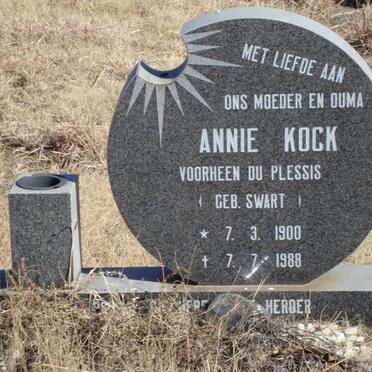 KOCK Annie, formerly DU PLESSIS nee SWART 1900-1988