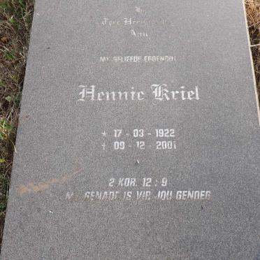 KRIEL Hennie 1922-2001