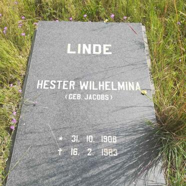 LINDE Hester Wilhelmina nee JACOBS 1908-1983