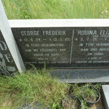 LINDE George Frederik 1924-1982 & Rosina Elizabeth LE CLUS 1926- 