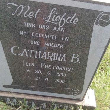MULLER Catharina B. nee PRETORIUS 1930-1990