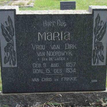 NOORDWYK Maria nee DE JAGER 1857-1934