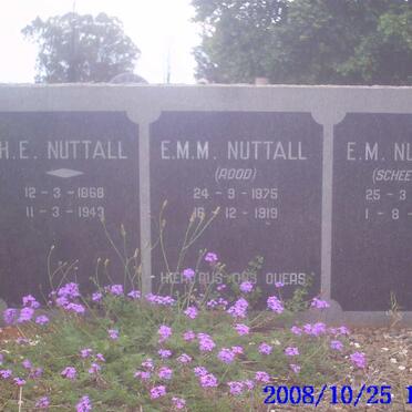NUTTALL H.E. 1868-1943 &amp; E.M.M. ROOD 1875-1919 &amp; E.M. SCHEEPERS 1874-1965