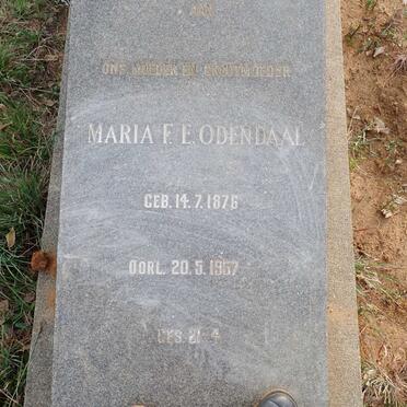 ODENDAAL Maria F.E. 1876-1967