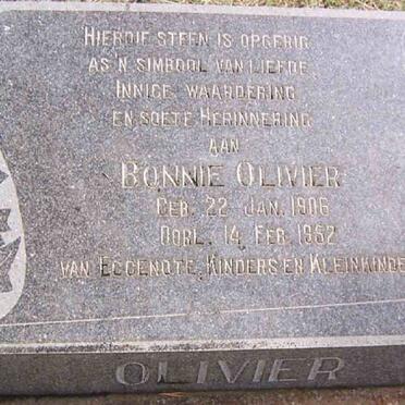 OLIVIER Bonnie 1906-1952