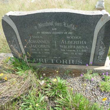 PRETORIUS Johannes Jacobus 1889-1966 &amp; Albertha Wilhelmina LOURENS 1898-1957