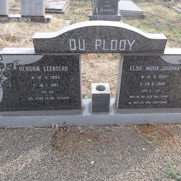 PLOOY Hendrik Leenderd, du 1899-1987 & Elsie Maria Johanna 1905-1989