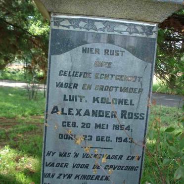 ROSS Alexander 1854-1943